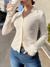 Solid Button Front Shirt